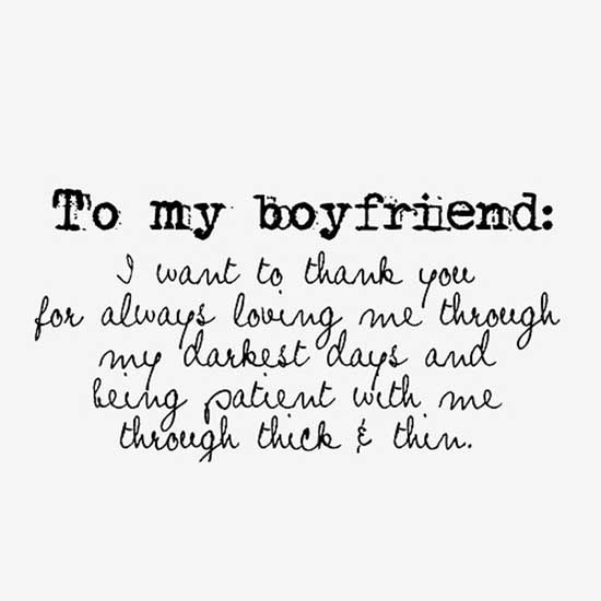 Thank you boyfriend for being there for me